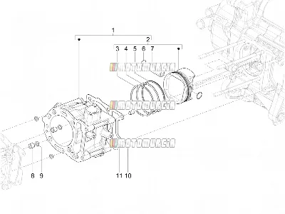 Ensemble cylindre-piston-goupille de poignet