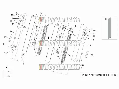 Cadre » fourche avant showa - moyeux, manchons