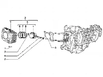 Axe de cylindre-piston-poignet, ens.