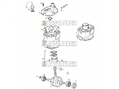 Arbre de transmission - cylindre - piston