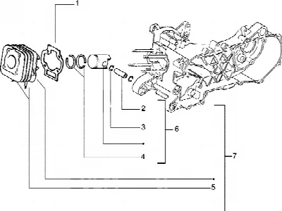Axe de cylindre-piston-poignet, ens.