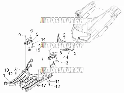 Central Cover - Footrests