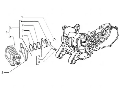 Cilinder - zuiger - polspen, assy