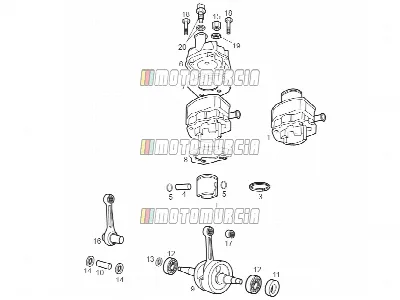 Arbre de transmission - cylindre - piston
