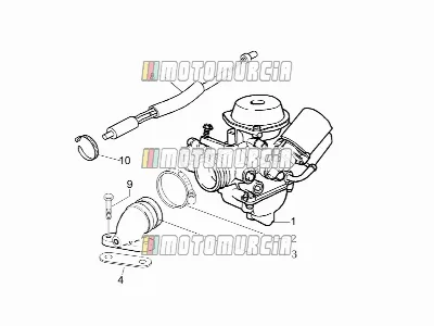 Carburateur, montage - verbindingspijp