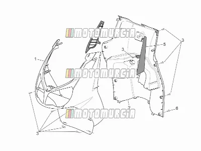Corps avant - bouclier interne