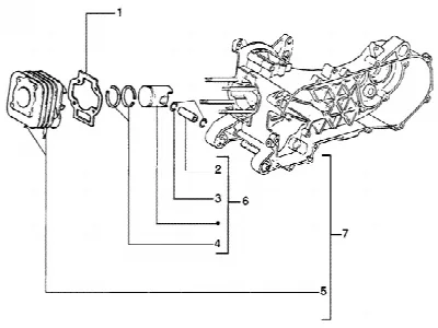 Axe de cylindre-piston-poignet, ens.