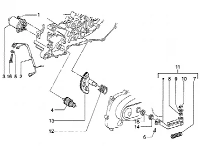 Levier de d?marrage du moteur