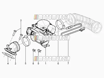 Carburatore, montaggio - tubo di unione