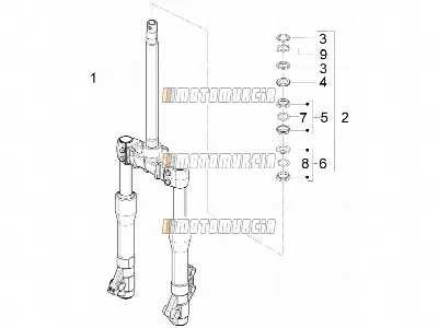 Gabel/Lenkrohr – Lenklagereinheit