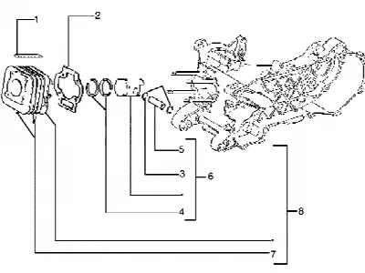 Axe de cylindre-piston-poignet, ens.