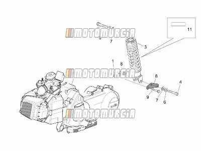 Motor - schokdemper achter