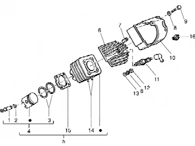 Cilinder-zuiger-polspen, assy
