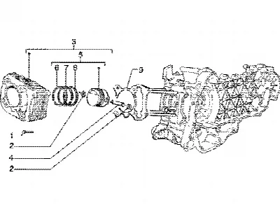 Axe de cylindre-piston-poignet, ens.