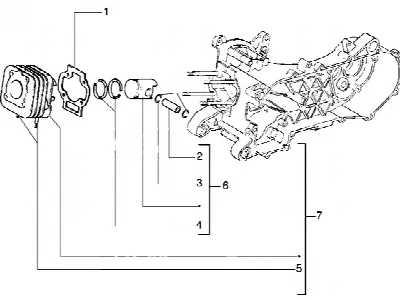Axe de cylindre-piston-poignet, ens.