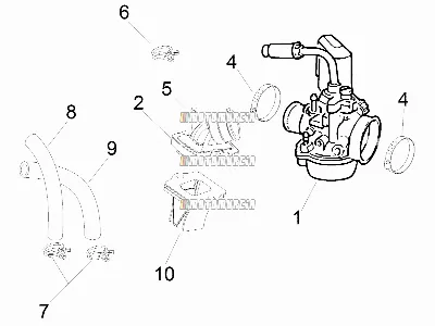 Carburateur, montage - verbindingspijp