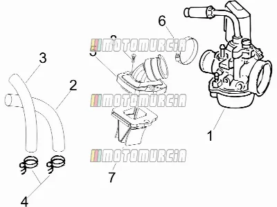 Carburatore, montaggio - tubo di unione