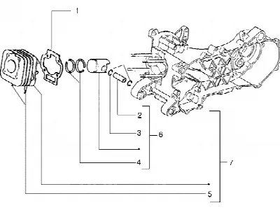 Cilinder-zuiger-polspen, assy