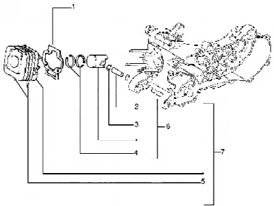 Axe de cylindre-piston-poignet, ens.
