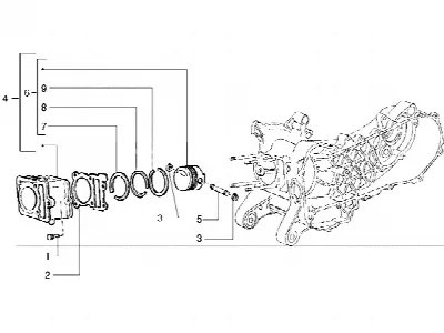 Cilinder-zuiger-polspen, assy