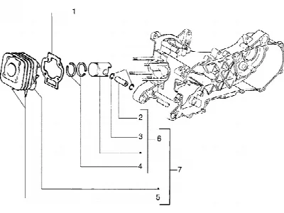 Axe de cylindre-piston-poignet, ens.