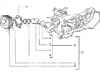 Axe de cylindre-piston-poignet, ens.
