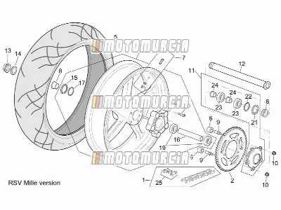 Roue arrière version rsv mille